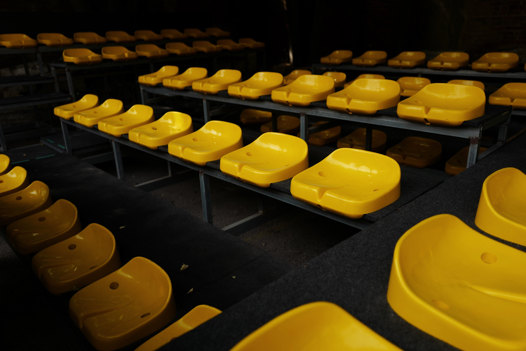 Countless yellow seats.