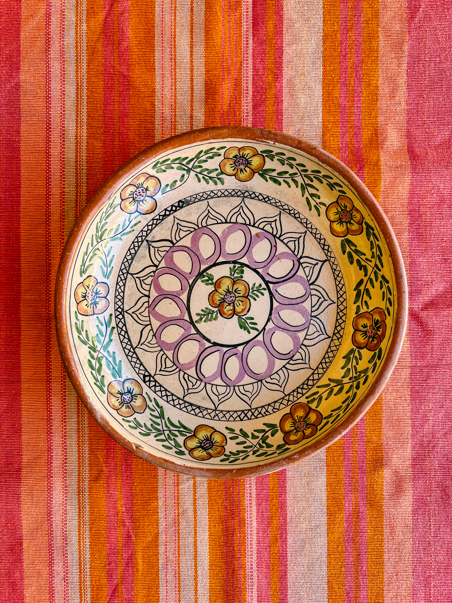 an empty dish seen from above