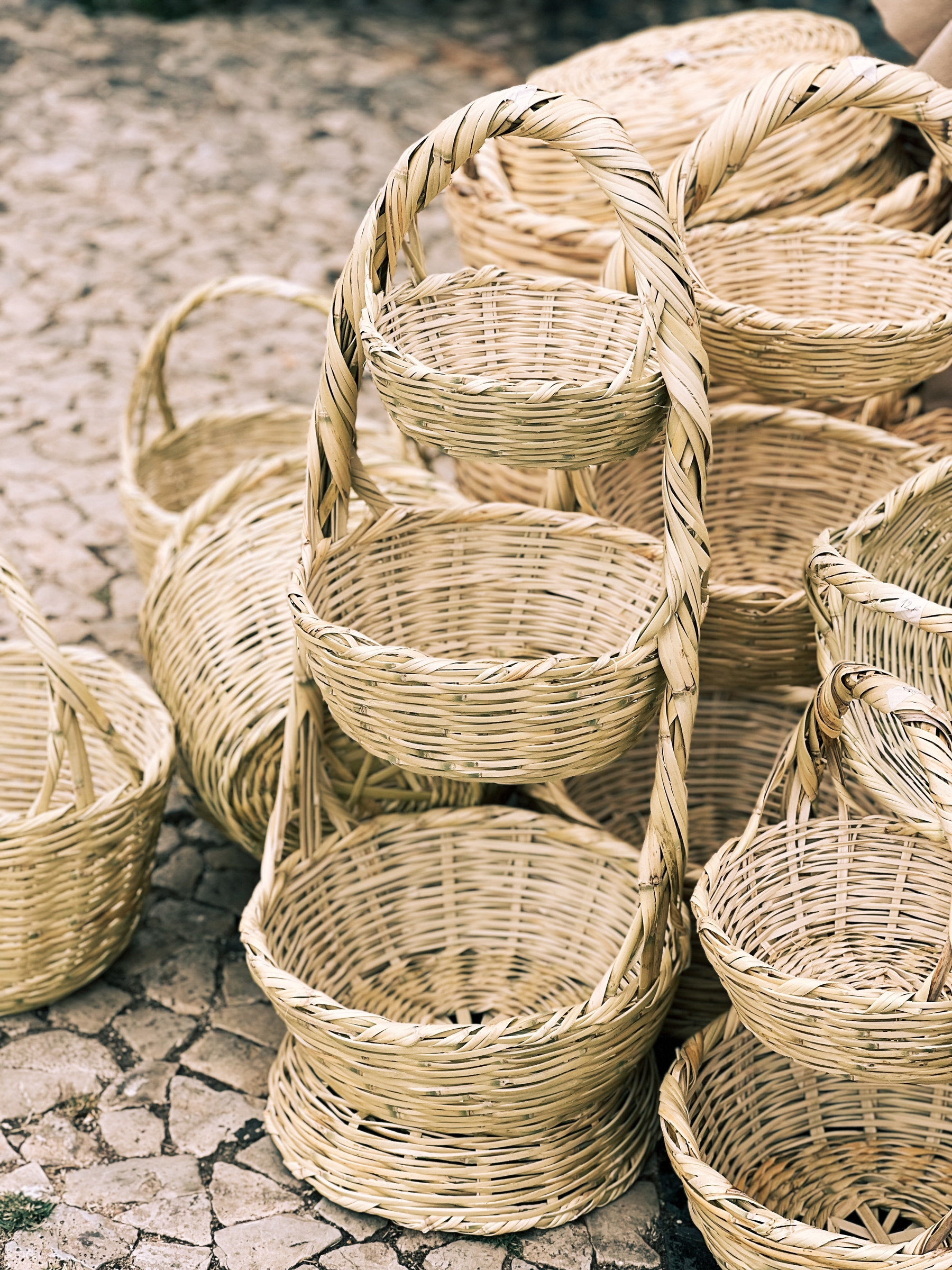 Baskets made by a master weaver. 