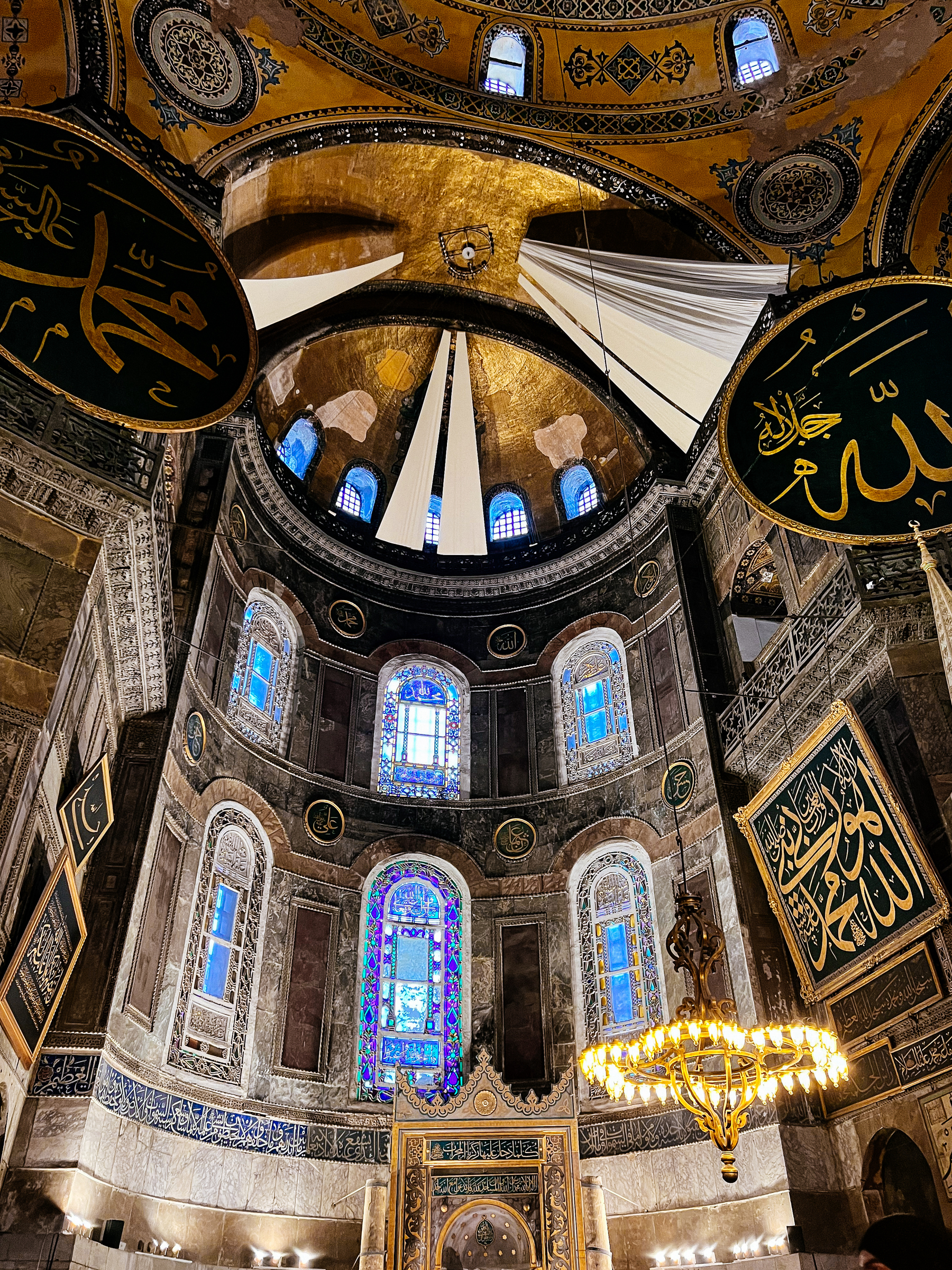 Inside of Hagia Sophia, a mosque. 