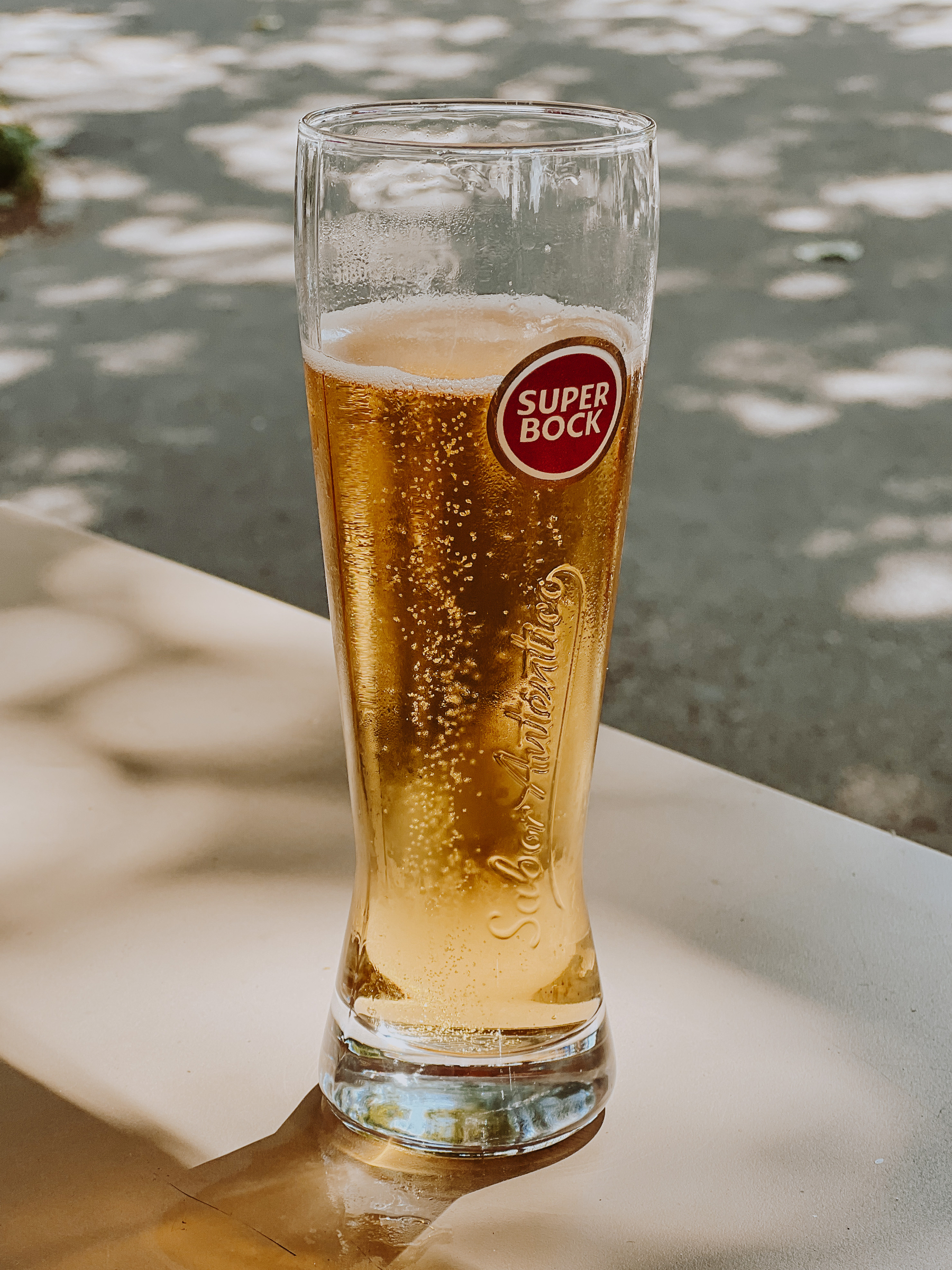 A glass of beer. 
