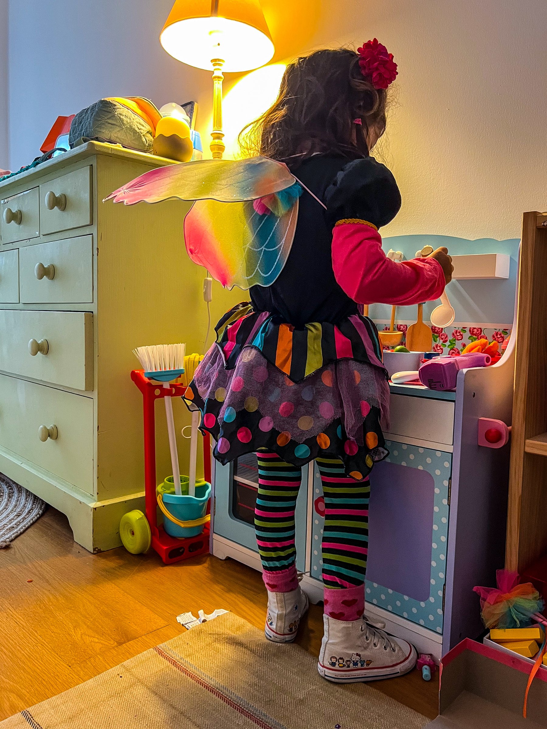 A colorful dressed girl.