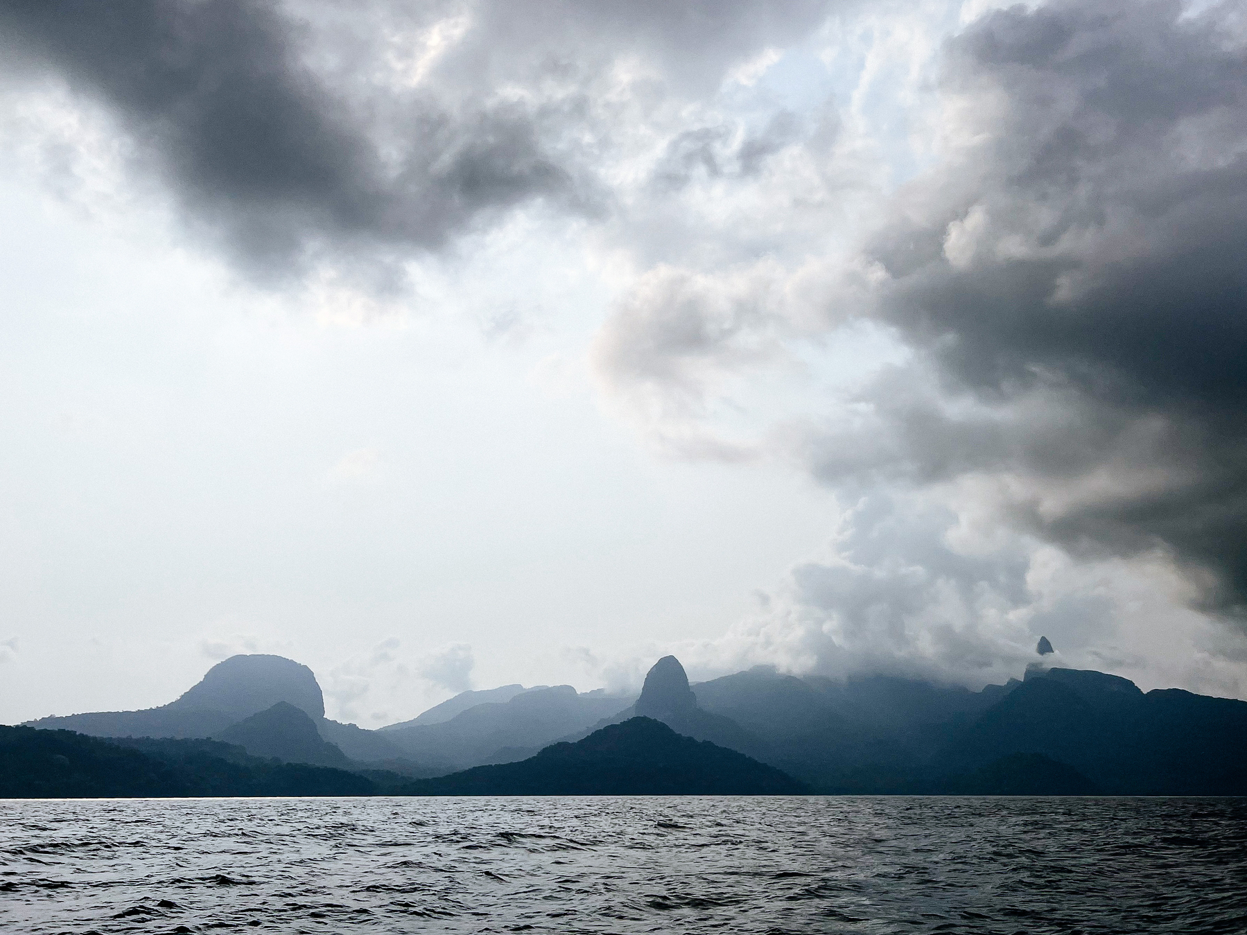 Mountains seen from the sea. 