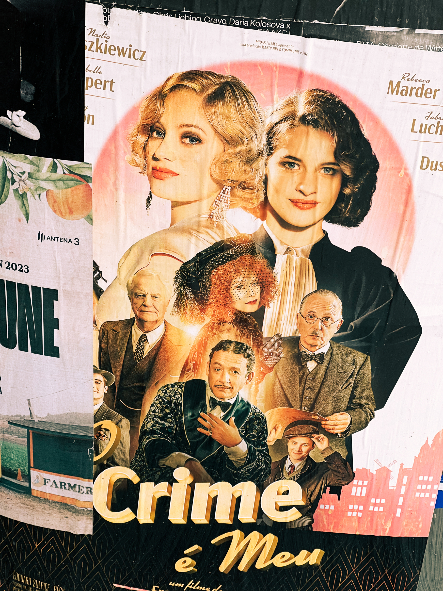 A poster, with several actors in a montage. 