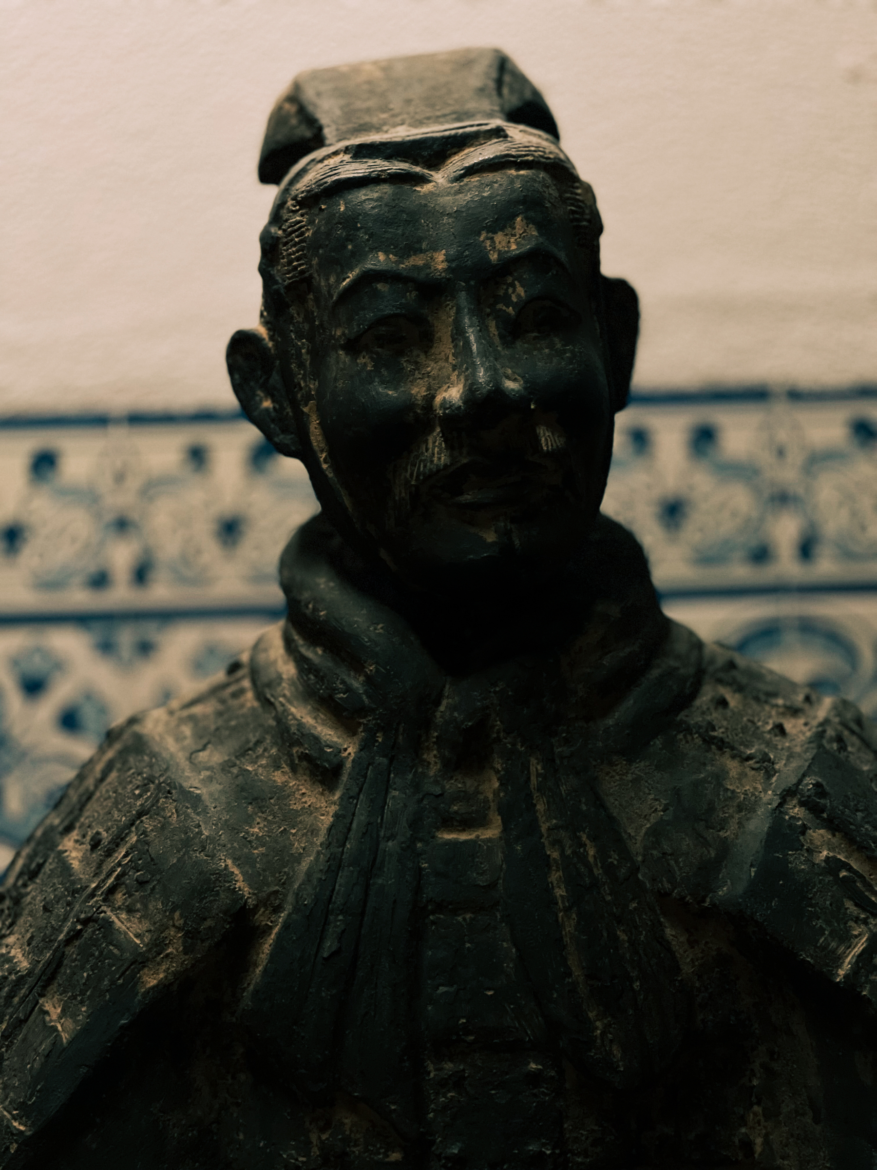 Chinese sculpture in a museum.