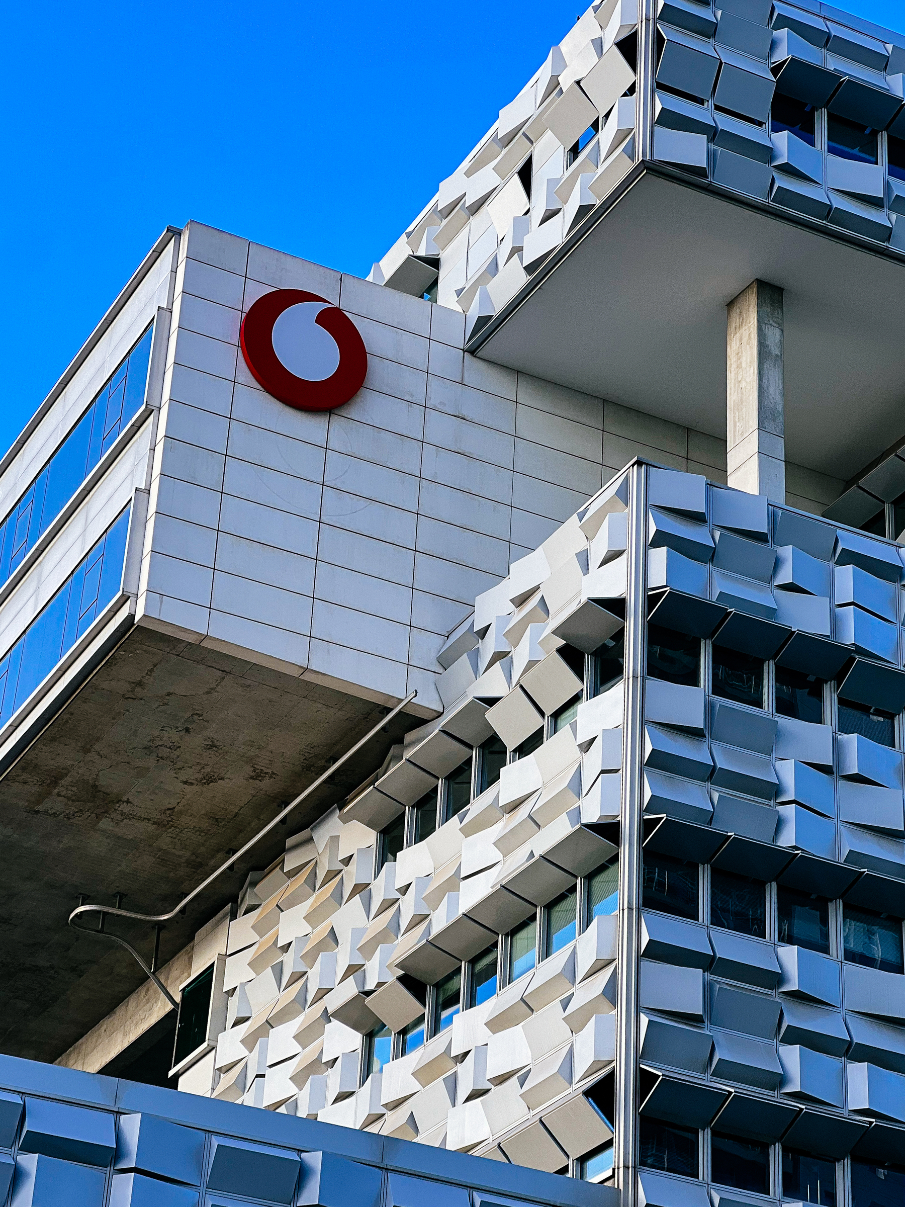 A modern looking building, morning light.  Vodafone HQ. 