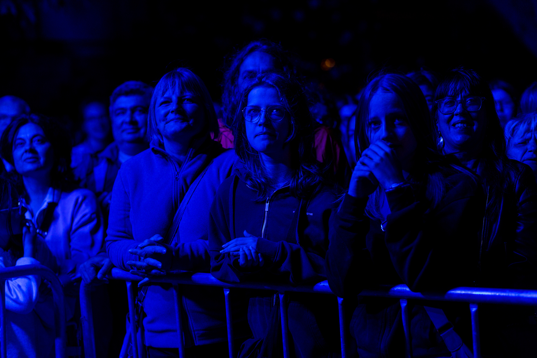 People attend a concert. 