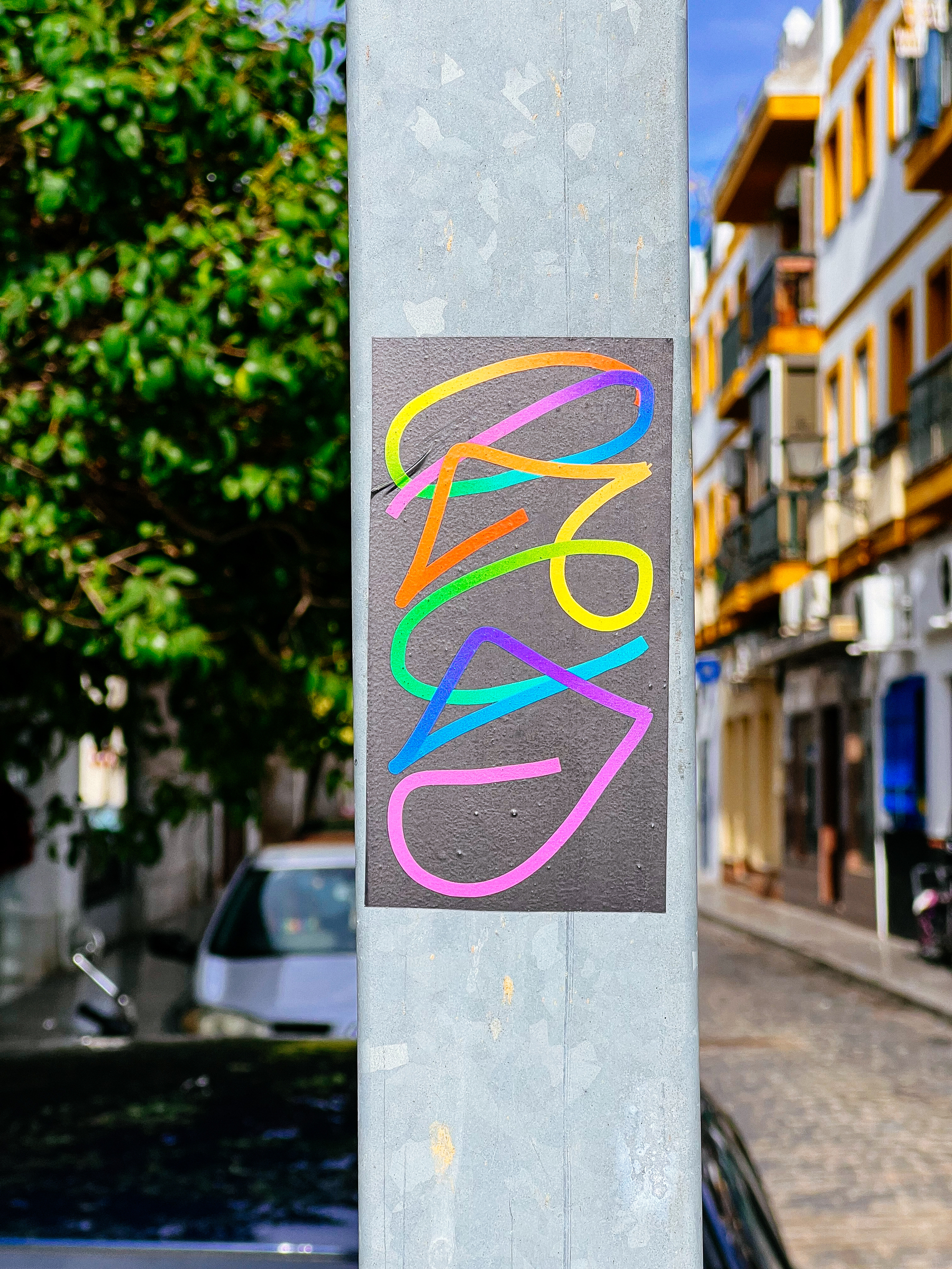 Colorful scribble as a sticker. 